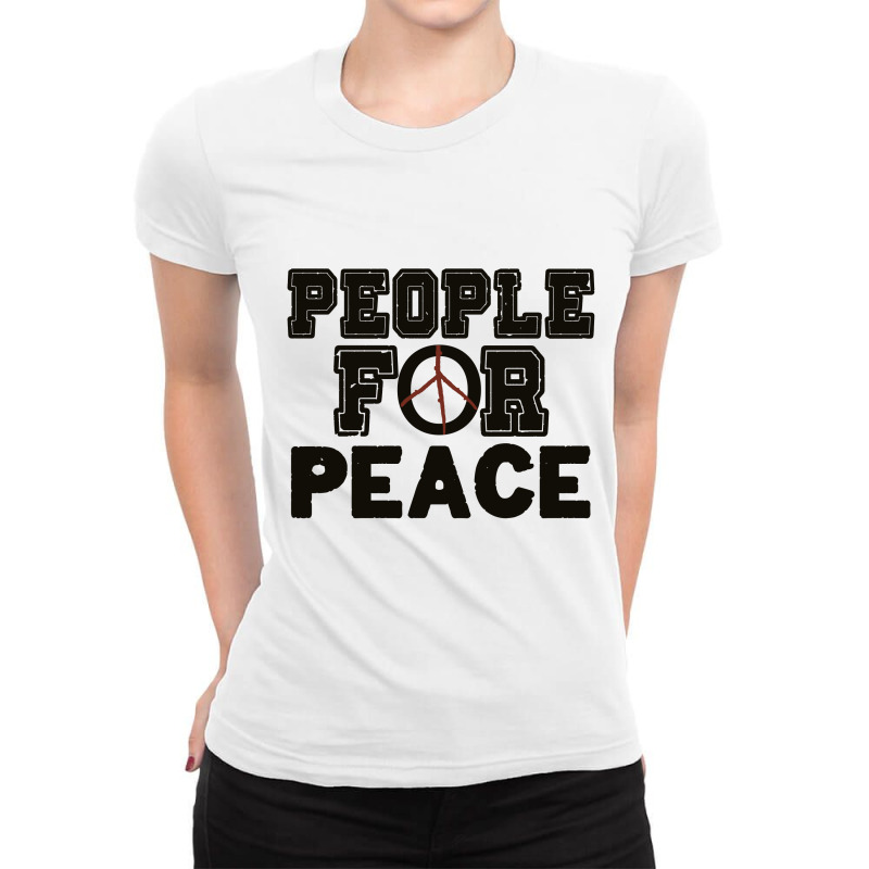 People For Peace Ladies Fitted T-Shirt by SpookyBrave | Artistshot