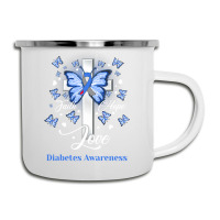 Diabetes Diabetic Butterfly Cross Faith Hope Love 2 Diabetes Awareness Camper Cup | Artistshot