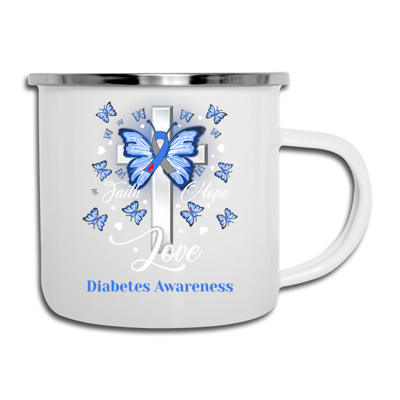 Diabetes Diabetic Butterfly Cross Faith Hope Love 2 Diabetes Awareness Camper Cup by golferu | Artistshot