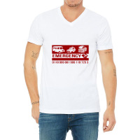 Emergency Number V-neck Tee | Artistshot