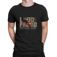 Loud And Proud Football Aunt Leopard Print Pattern T-shirt | Artistshot