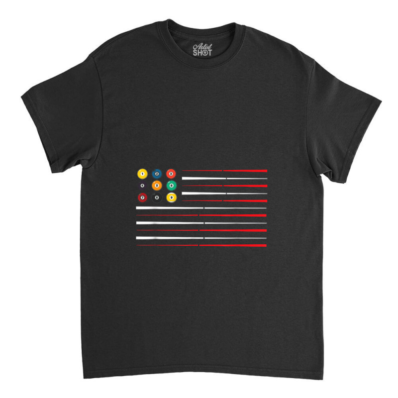 Billiards American Flag Cue Pool Balls Billiard Player Classic T-shirt | Artistshot