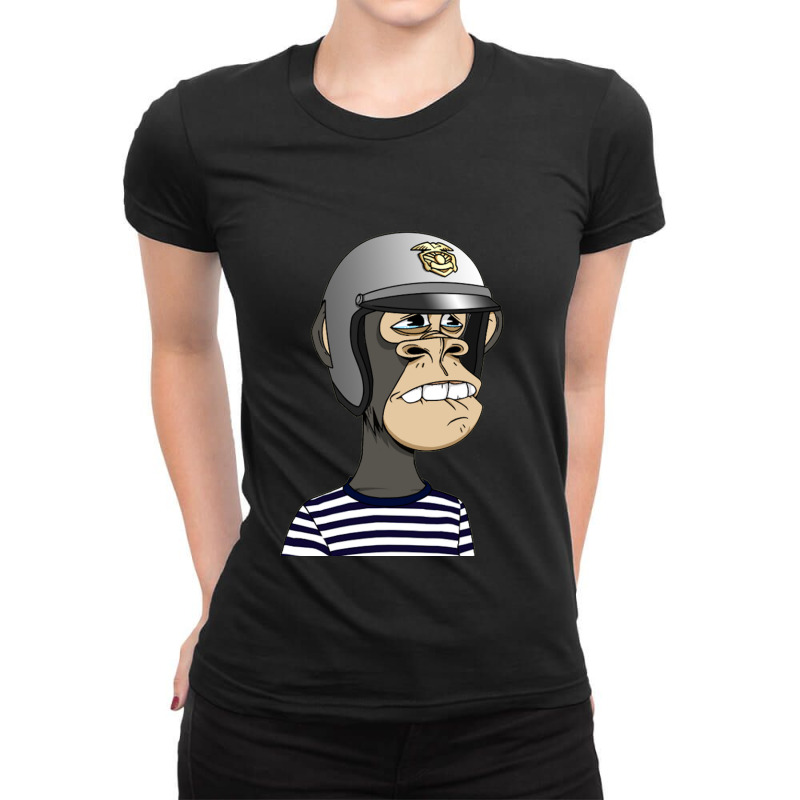 Monkey - Colorful Minimalism Art Fashion Ladies Fitted T-Shirt by jimmyechristiansen | Artistshot