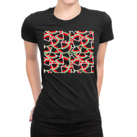 Watermelon Pattern Face Mask T  Shirt Watermelons T  Shirt Ladies Fitted T-shirt | Artistshot
