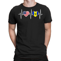 Barbados Usa Shirt Heartbeat America Barbadian Flag Bajan T Shirt T-shirt | Artistshot