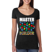 Boys Master Builder Funny Brick Building Blocks Toddler Men T Shirt Women's Triblend Scoop T-shirt | Artistshot