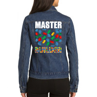 Boys Master Builder Funny Brick Building Blocks Toddler Men T Shirt Ladies Denim Jacket | Artistshot