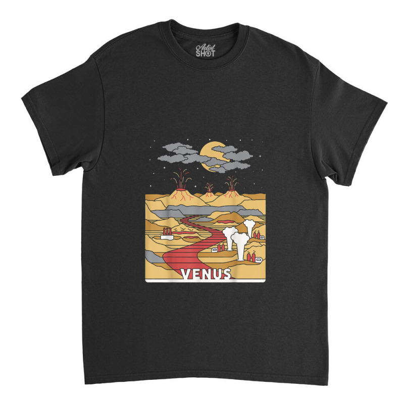 Vintage Retro Venus National Park   Visit Venus Linear Art Classic T-shirt by saterseim | Artistshot