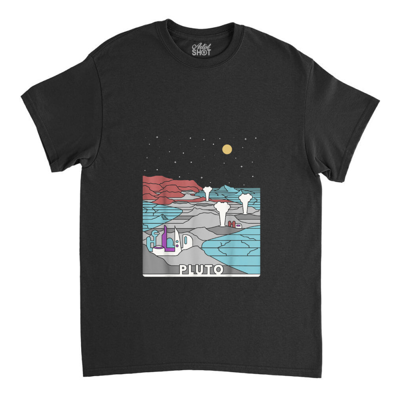 Vintage Retro Pluto National Park   Visit Pluto Linear Art Classic T-shirt by saterseim | Artistshot