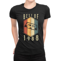 Best Of 1988 34 Year Old Gifts Cassette Tape 34th Birthday T Shirt Ladies Fitted T-shirt | Artistshot