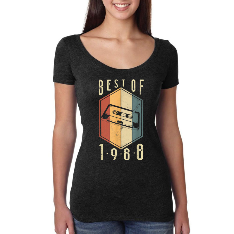 Best Of 1988 34 Year Old Gifts Cassette Tape 34th Birthday T Shirt Women's Triblend Scoop T-shirt by harmanyuan | Artistshot