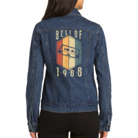 Best Of 1988 34 Year Old Gifts Cassette Tape 34th Birthday T Shirt Ladies Denim Jacket | Artistshot