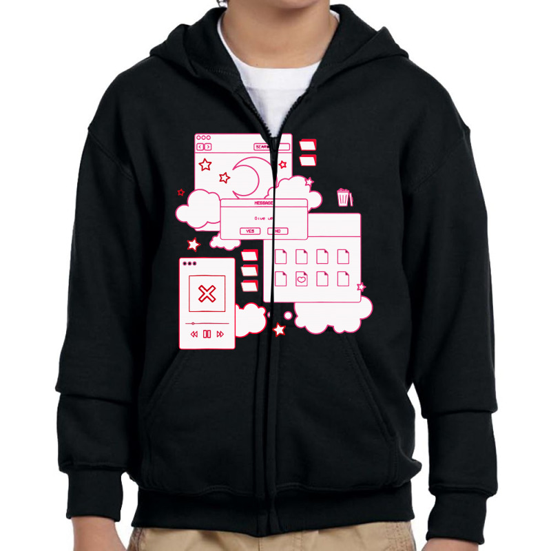 Vaporwave Aesthetic Youth Zipper Hoodie | Artistshot