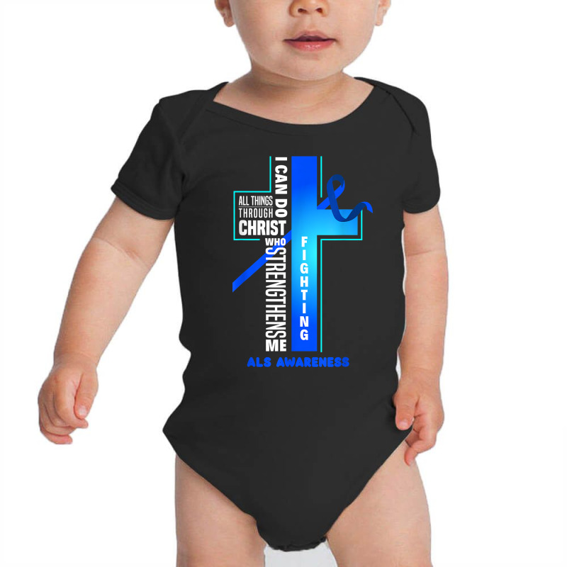 Faith God Jesus Christ Als Warrior Als Fighter Als Awareness T Shirt Baby Bodysuit | Artistshot