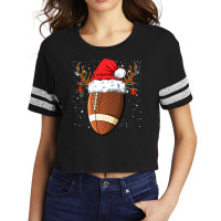 Football Funny Football Reindeer Santa Hat Christmas Holiday 89 Scorecard Crop Tee | Artistshot