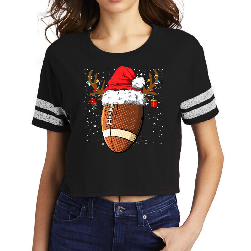 Football Funny Football Reindeer Santa Hat Christmas Holiday 89 Scorecard Crop Tee by hopelessoon | Artistshot