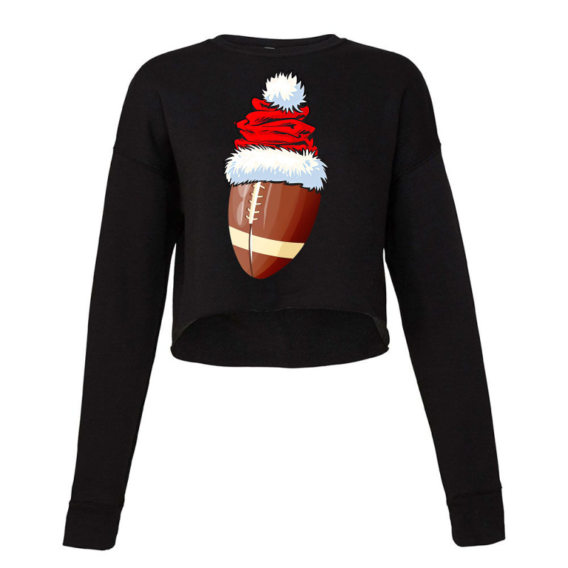 Football Football Ball Santa Hat Christmas Funny Sport Xmas Boys Men 3 Cropped Sweater by hopelessoon | Artistshot