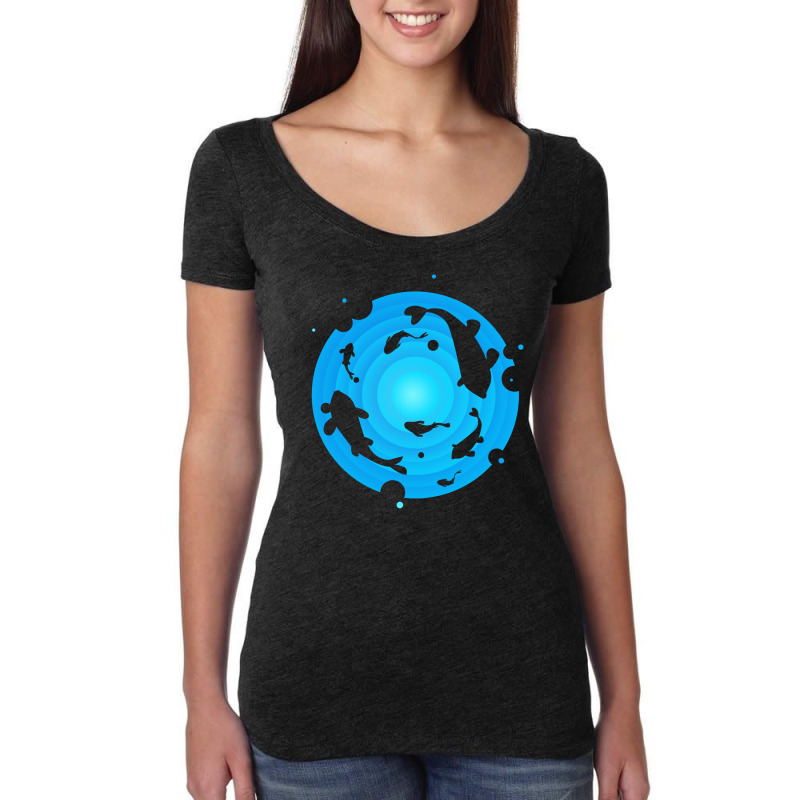 Ocean And Whales Women's Triblend Scoop T-shirt by autlu2024 | Artistshot