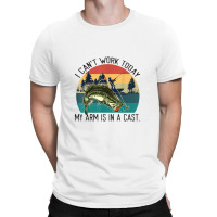 Mens I Can't Work Today, My Arm Is In A Cast, Fishing Vintage T-shirt | Artistshot