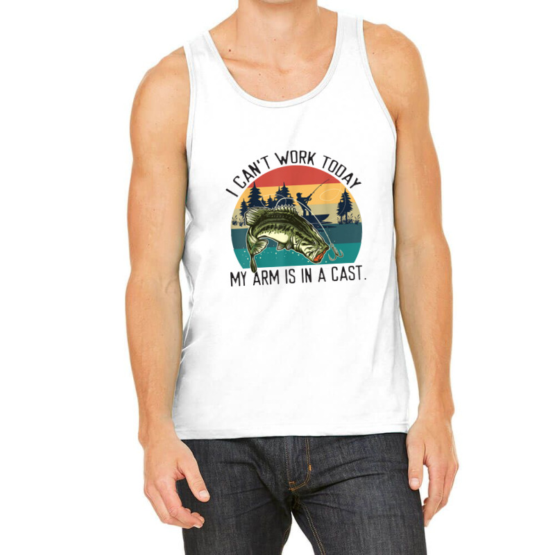 Mens I Can't Work Today, My Arm Is In A Cast, Fishing Vintage Tank Top | Artistshot