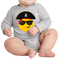 Sunglasses Smile Hat Pirates Long Sleeve Baby Bodysuit | Artistshot