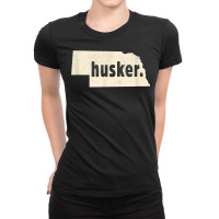 Nebraska State Nickname Husker [distressed] T Shirt Ladies Fitted T-shirt | Artistshot