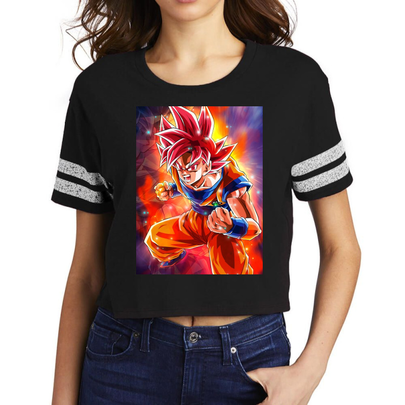 Goku Anime Scorecard Crop Tee by fishd47 | Artistshot