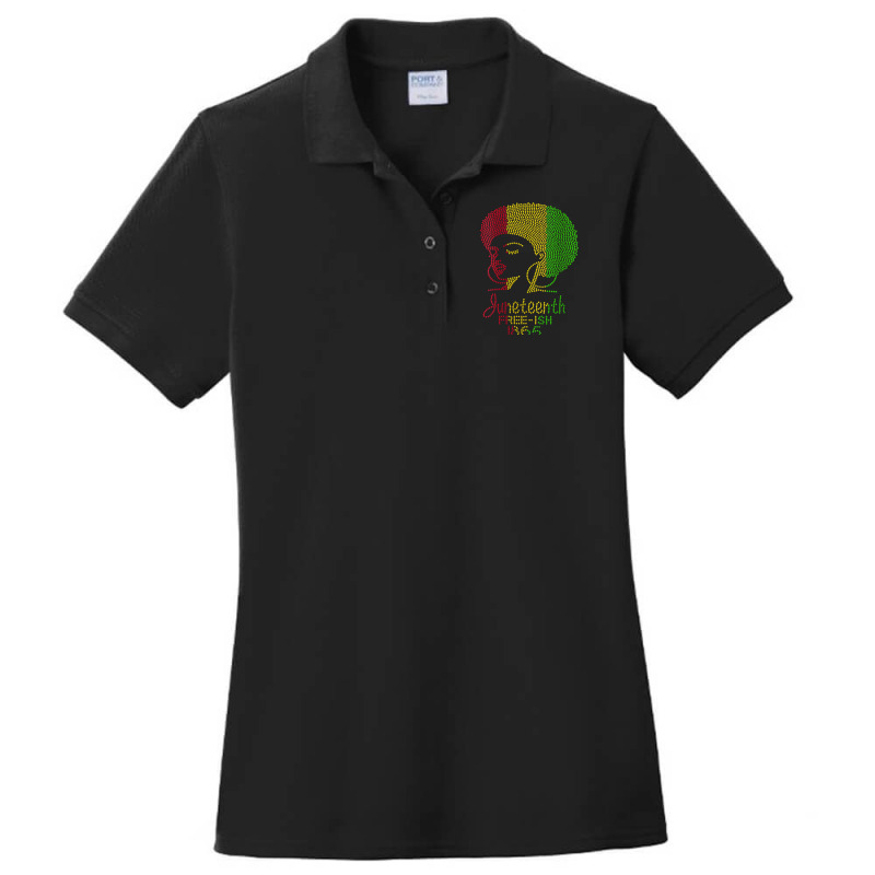 Womens Juneteenth Celebrate 1865 Freedom Day Rhinestone Black Women V Ladies Polo Shirt by abdurrehmancappucci | Artistshot