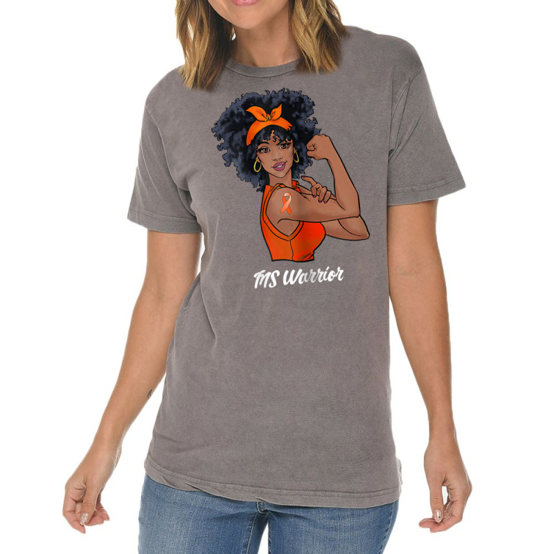 Womens Ms Warrior Fighter Support Multiple Sclerosis Awareness T Shirt Vintage T-shirt | Artistshot