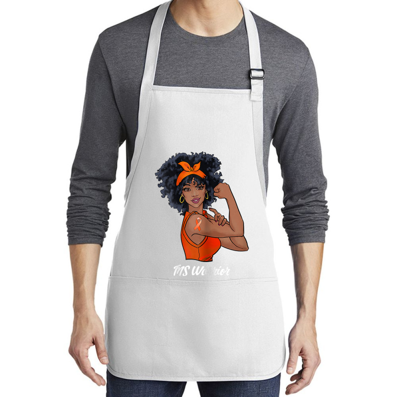 Womens Ms Warrior Fighter Support Multiple Sclerosis Awareness T Shirt Medium-length Apron | Artistshot