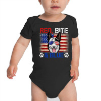 Red Bite Blue Dog 4th Of July Australian Cattle Dog T Shirt Baby Bodysuit | Artistshot