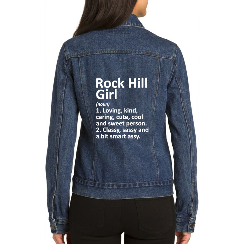 Rock Hill Girl Mo Missouri Funny City Home Roots Gift Ladies Denim Jacket by saterseim | Artistshot