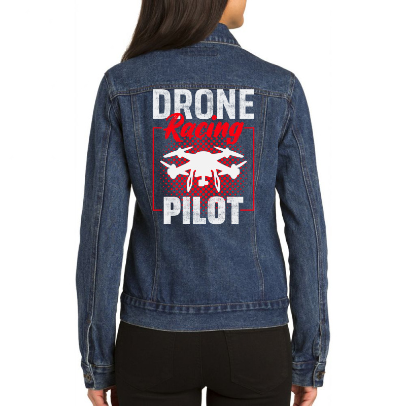 Fpv Drone Racing Quadcopters Rc Pilot Aerial Sports Ladies Denim Jacket by Tasteful Tees | Artistshot