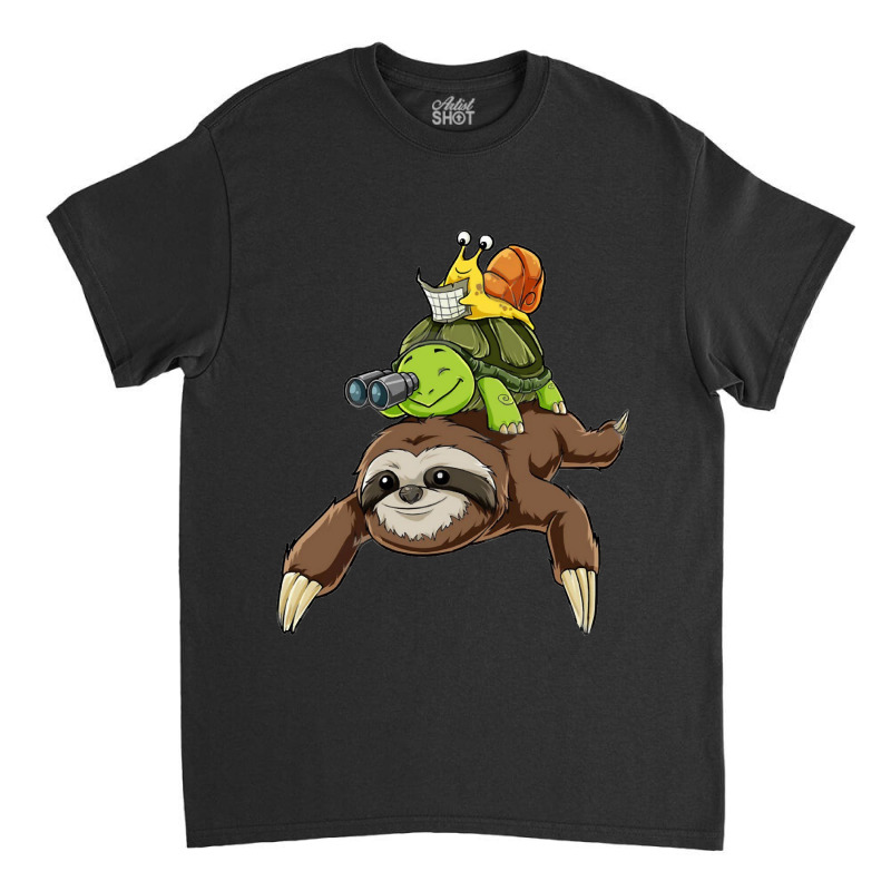 Turtle Lover Turtles Sloth Turtle Snail Funny Sloth Running Ocean Classic T-shirt by peafowl | Artistshot