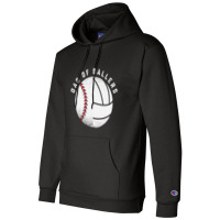 Dad Of Ballers Father Son Volleyball Baseball Player Coach T Shirt Champion Hoodie | Artistshot