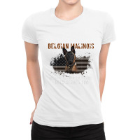 Belgian Malinois American Flag Funny Dog Gift Ladies Fitted T-shirt | Artistshot