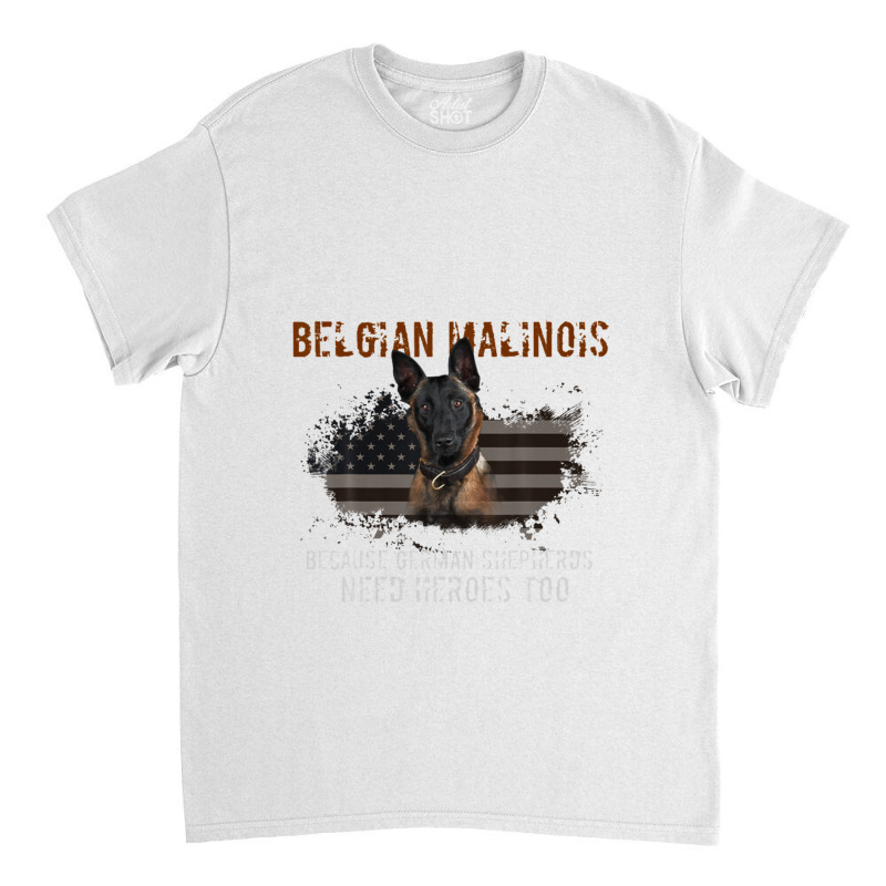 Belgian Malinois American Flag Funny Dog Gift Classic T-shirt by GindhiArt | Artistshot