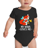 Nana Loves Me Woodland Baby Bodysuit | Artistshot