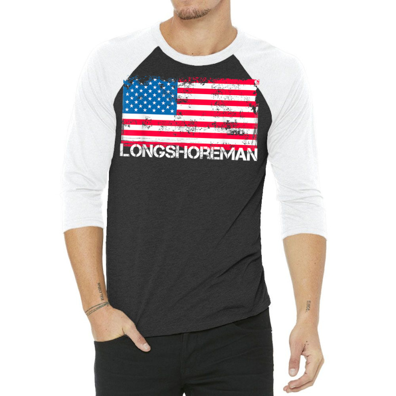 Patriotic Longshoreman Vintage Us Flag T Shirt 3/4 Sleeve Shirt | Artistshot