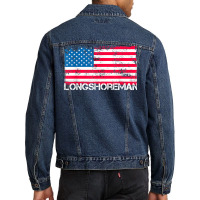 Patriotic Longshoreman Vintage Us Flag T Shirt Men Denim Jacket | Artistshot