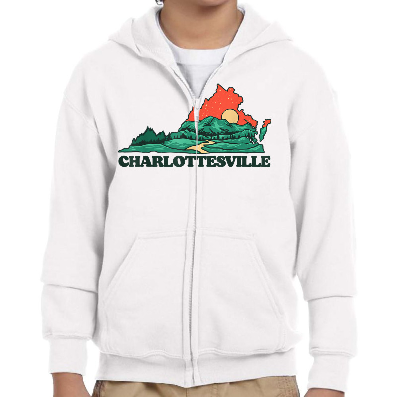 Charlottesville Virginia Mountains Blue Ridge Outdoors T Shirt Youth Zipper Hoodie | Artistshot