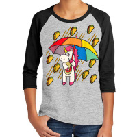 Raining Tacos Unicorn Lover Umbrella Cinco De Mayo T Shirt Youth 3/4 Sleeve | Artistshot