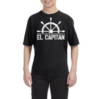 Boating Pontoon Boat Captain Ship Wheel El Capitan T Shirt Youth Tee | Artistshot