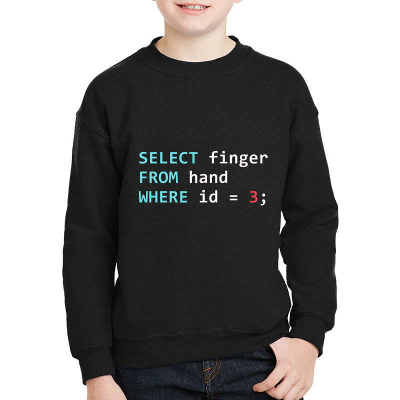 Funny Sql Query Geek Database Programmer Youth Sweatshirt by GindhiArt | Artistshot