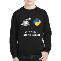 Funny Python Java Programmer  Bilingual Coder Gift Tee Youth Sweatshirt | Artistshot