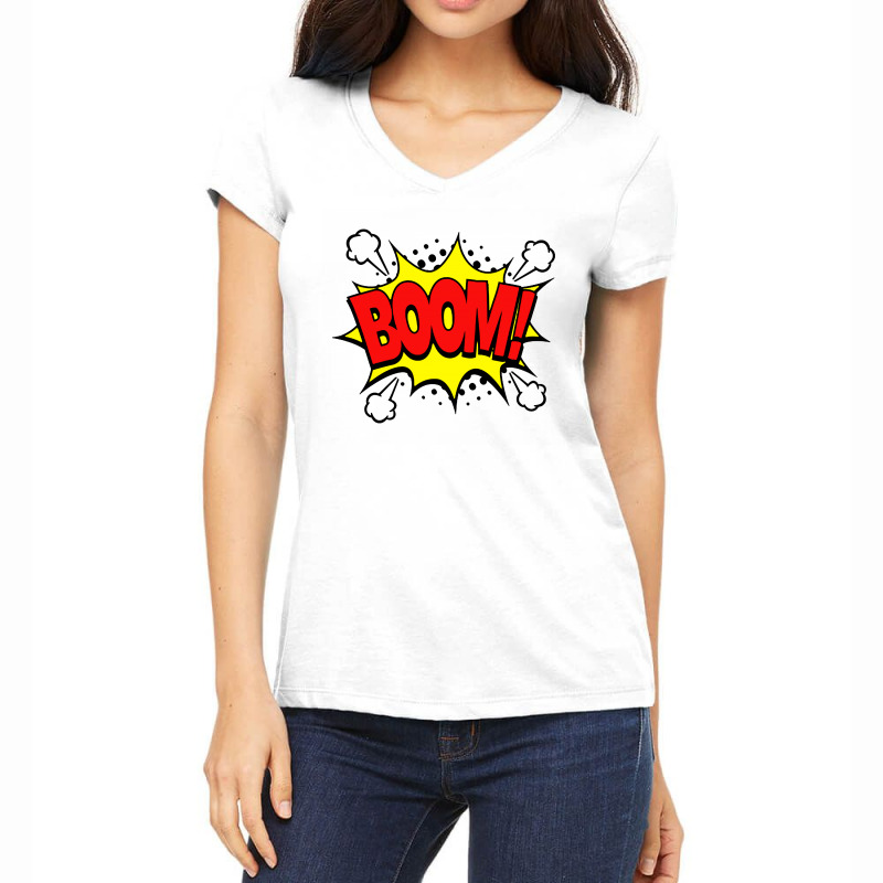 Comic Boom Women's V-neck T-shirt | Artistshot