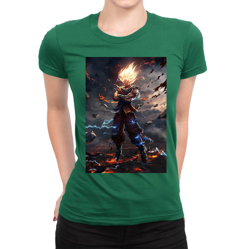 Son Goku Super Saiyan Ladies Fitted T-Shirt by annaponder | Artistshot