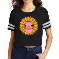 Farmer Sunflower Piglet Farm Animal Farming Cute Pig T Shirt Scorecard Crop Tee | Artistshot