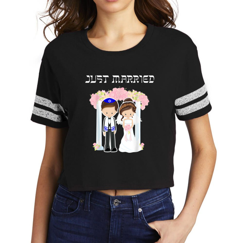 Jewish Wedding Just Married Chuppah Bride Groom Scorecard Crop Tee by xiomi6a | Artistshot