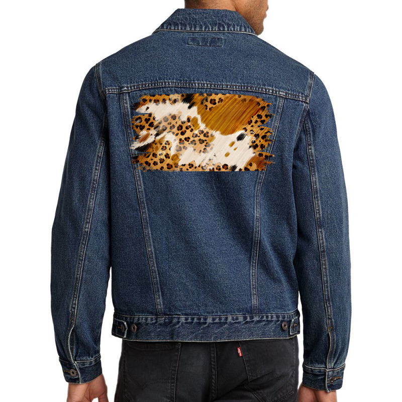 Leopard Cowhide Brushstroke Men Denim Jacket | Artistshot